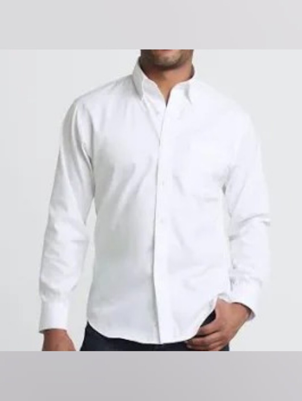 NWT -Lands' End White Men's Dress Shirt - Classic Button-Down Size 12
